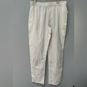 Onia White Linen Pants in Medium